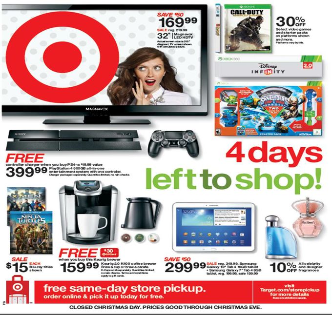 Target: Unbeatable Last-Minute Sales, Free Shipping through Dec. 20 and Store Pickup through 5 p.m. on Christmas Eve 