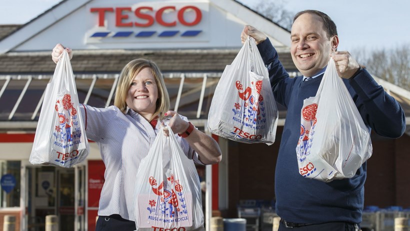 Tesco customers saved over 1.5 billion carrier bags in England since Government bag charge introduction 