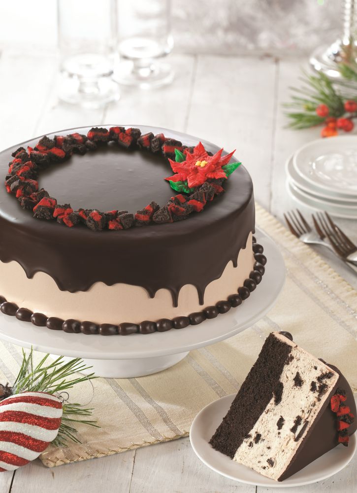 Baskin-Robbins introduces new Ganache Poinsettia Cake and Peppermint & Winter OREO® Cookies Polar Pizza for the holidays