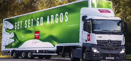 Argos launches fleet of newly branded trucks sporting the new brand colours and designs   