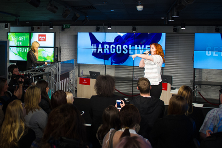 UK singer-songwriter Katy B performed at Argos’ digital store on Old Street, London to mark Argos’ new campaign launch ‘GET SET GO ARGOS’ 