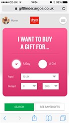 Argos officially launched its 2014 Christmas Gift Finder - the world’s first swipe-to-like shopping web app 2