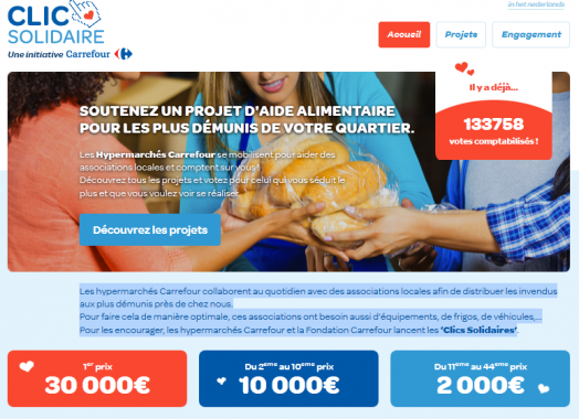 Carrefour launches "Clic Solidaire” operation to help local associations organise food donations in the long term 