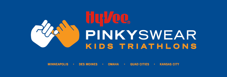 Hy-Vee partners with Pinky Swear Foundation to sponsor several Hy-Vee Pinky Swear Kids Triathlons and 5K Family Runs in cities across the Midwest 