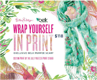Lilly Pulitzer printed murfee scarf available exclusively at Belk, Inc. 