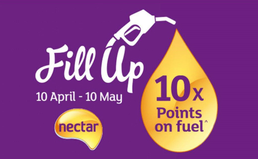 Sainsbury’s customers will be rewarded 10x Nectar points for every litre at Sainsbury’s petrol stations between 10 April and 10 May 