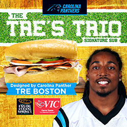 Carolina Panthers’ safety Tre Boston to debut his personally designed Signature Sub Sandwich for Harris Teeter 