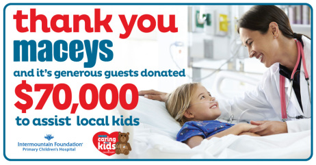 Macey’s donates $70,000 to Primary Children’s Hospital to support the renovation of the Angel Garden 