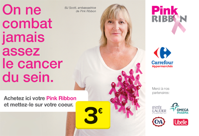 Carrefour Belgium supports the Pink Ribbon organisation’s campaign to raise awareness of breast cancer 