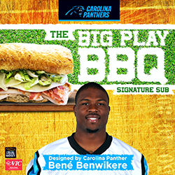 Carolina Panthers’ cornerback Bené Benwikere to debut his personally designed signature sub sandwich at Harris Teeter on Nov. 10