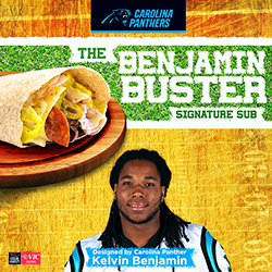 Carolina Panthers’ wide receiver Kelvin Benjamin partners with Harris Teeter to debut his personally designed signature sub sandwich