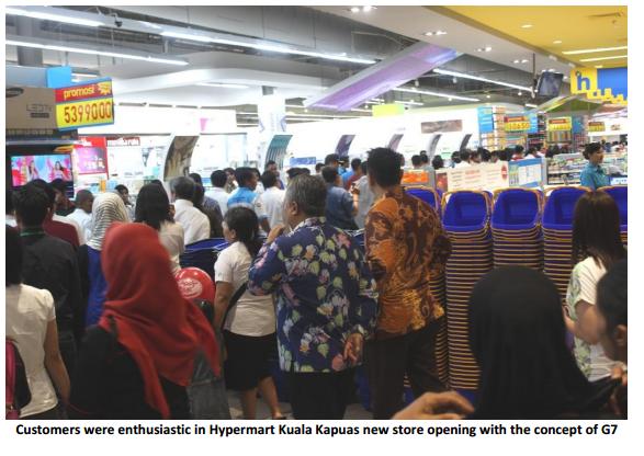 PT Matahari Putra Prima Tbk hypermart opened the 115th G7 concept Hypermart at Kuala Kapuas, Central Borneo