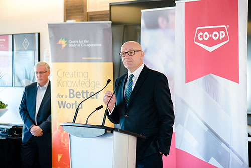 FCL CEO Scott Banda announces a $5 million commitment supporting Co-operatives First.