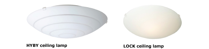 Product recall IKEA HYBY and LOCK ceiling lamps