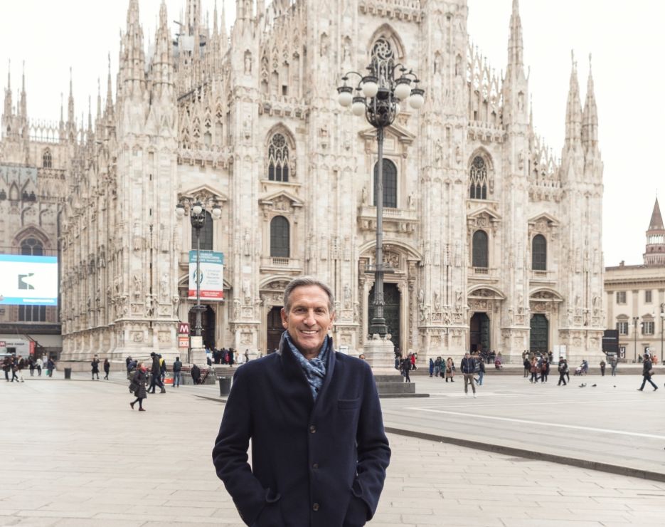 Howard Schultz at Milan’s Duomo Cathedral