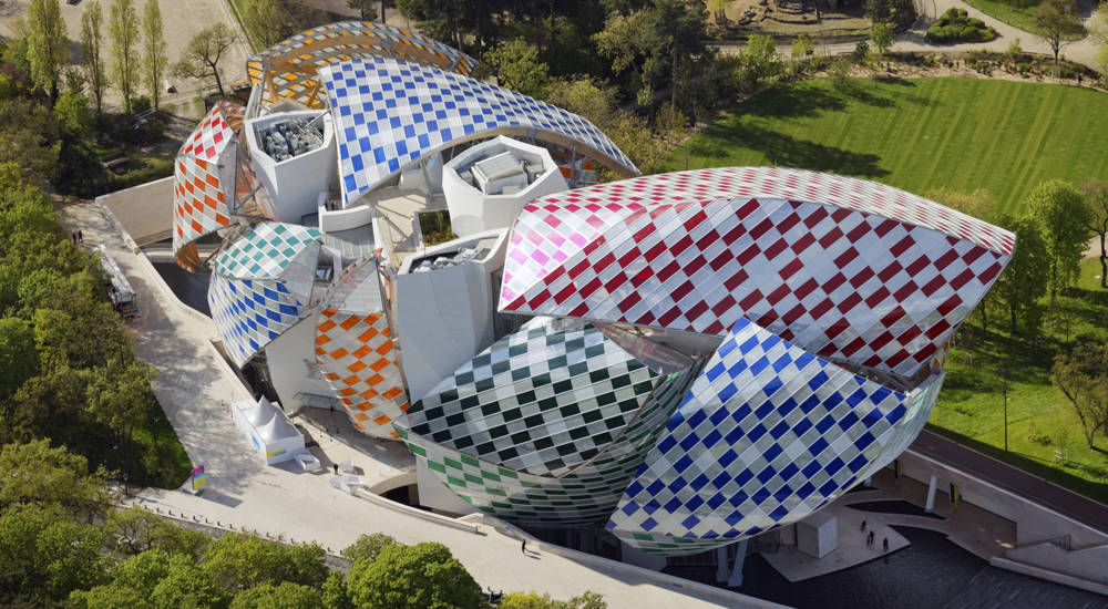 Internationally renowned artist Daniel Buren will clothe the emblematic façade of Fondation Louis Vuitton's building in colored filters