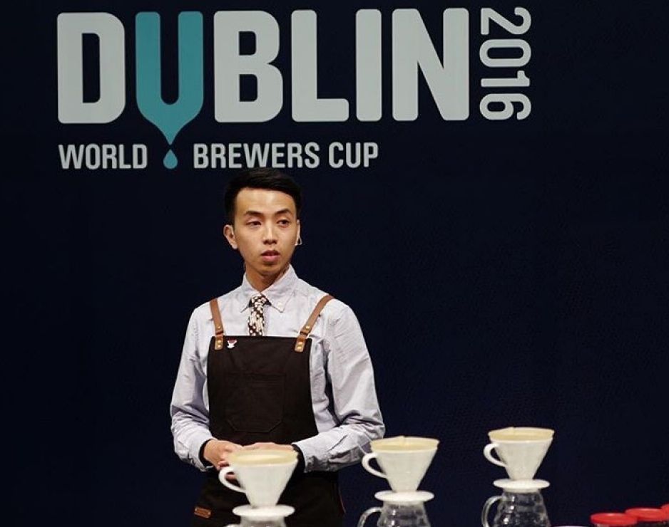 Starbucks barista from Indonesia Ryan Wibawa competes in the World Brewers Cup finals