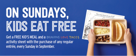 Chipotle announces Kids eat free every Sunday with the purchase of an entrée this September 