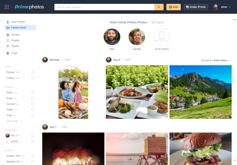 Amazon today introduces new features to the Prime Photos service 