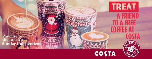 Costa Coffee unveils its full-on festive new limited edition Christmas menu 