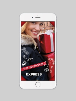Express sponsors Black Friday and holiday-themed national Snapchat filters 