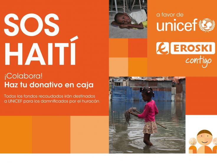 La campaña organizada por EROSKI para recabar fondos para los damnificados por el huracán Matthew en Haití recauda €75.000 