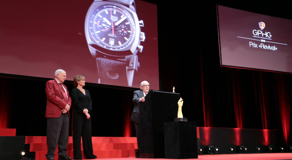 TAG Heuer wins award for its reissue of the iconic Heuer Monza chronograph at the Grand Prix d’Horlogerie in Geneva 