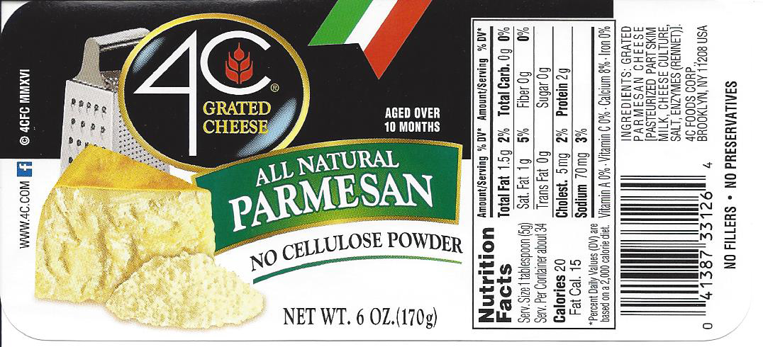 FDA: 4C Foods Corp. recalls 4C Grated Cheese, Homestyle Grated Cheese, and Cento Grated Cheese Brands 