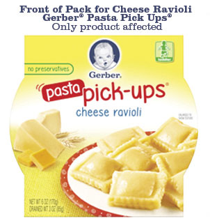 Gerber Products Company recalls Cheese Ravioli Gerber® Pasta Pick-Ups® due to undeclared allergen